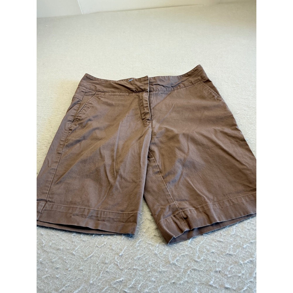 Simply Vera Vera Wang Brown Chino Shorts Stretch Cotton Size 6 Casual Summer